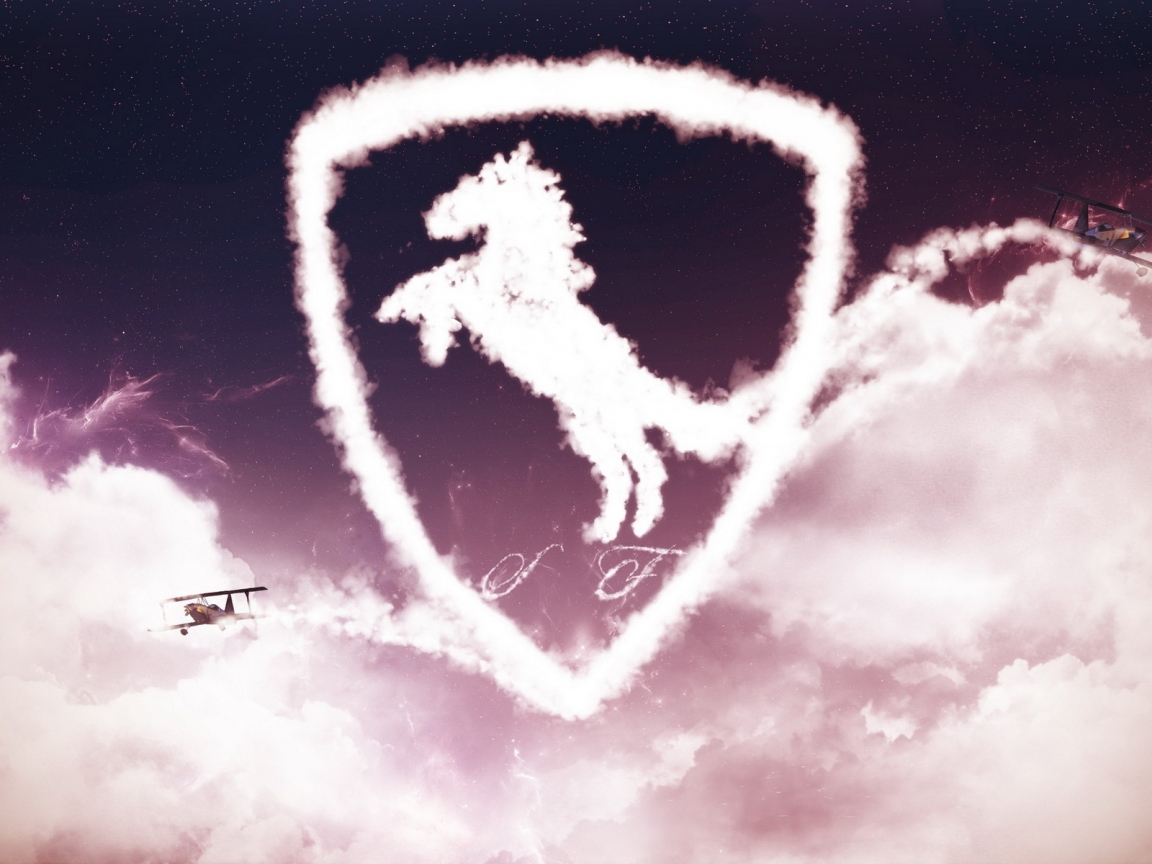 Ferrari Logo Clouds for 1152 x 864 resolution