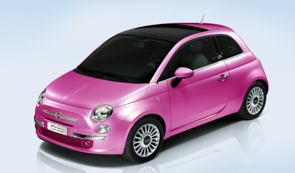 Fiat 500 Barbie for 1024 x 600 widescreen resolution