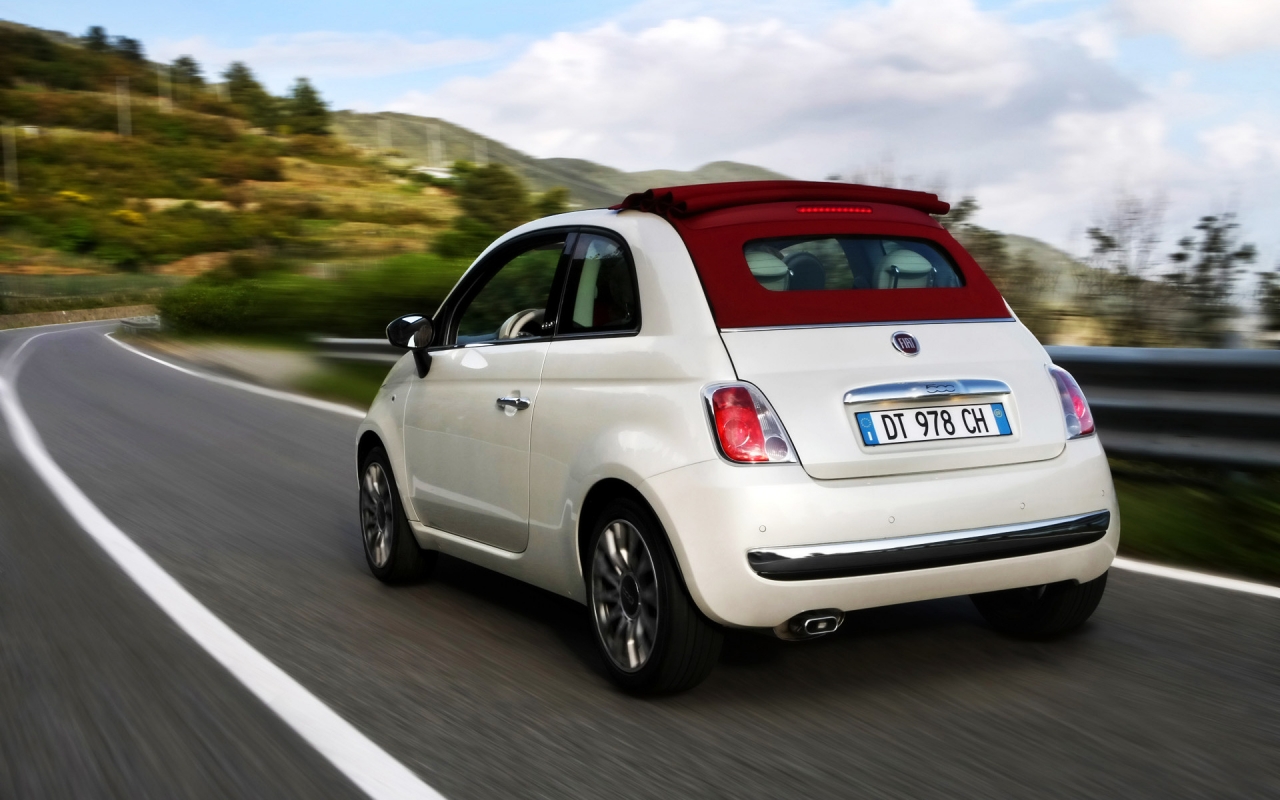 Fiat 500C White for 1280 x 800 widescreen resolution