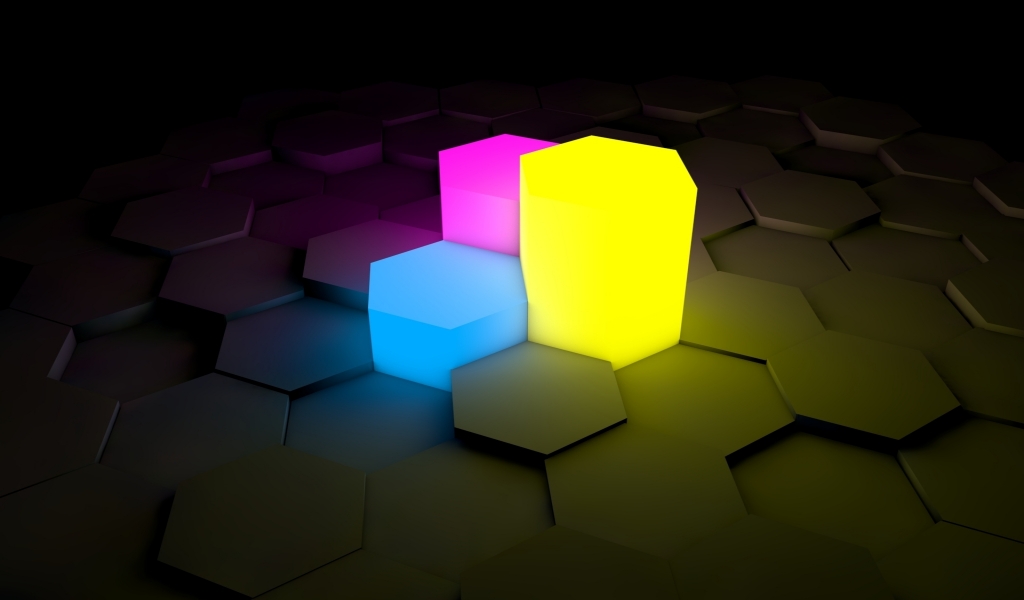 Figurines Lights on Neon Surface for 1024 x 600 widescreen resolution
