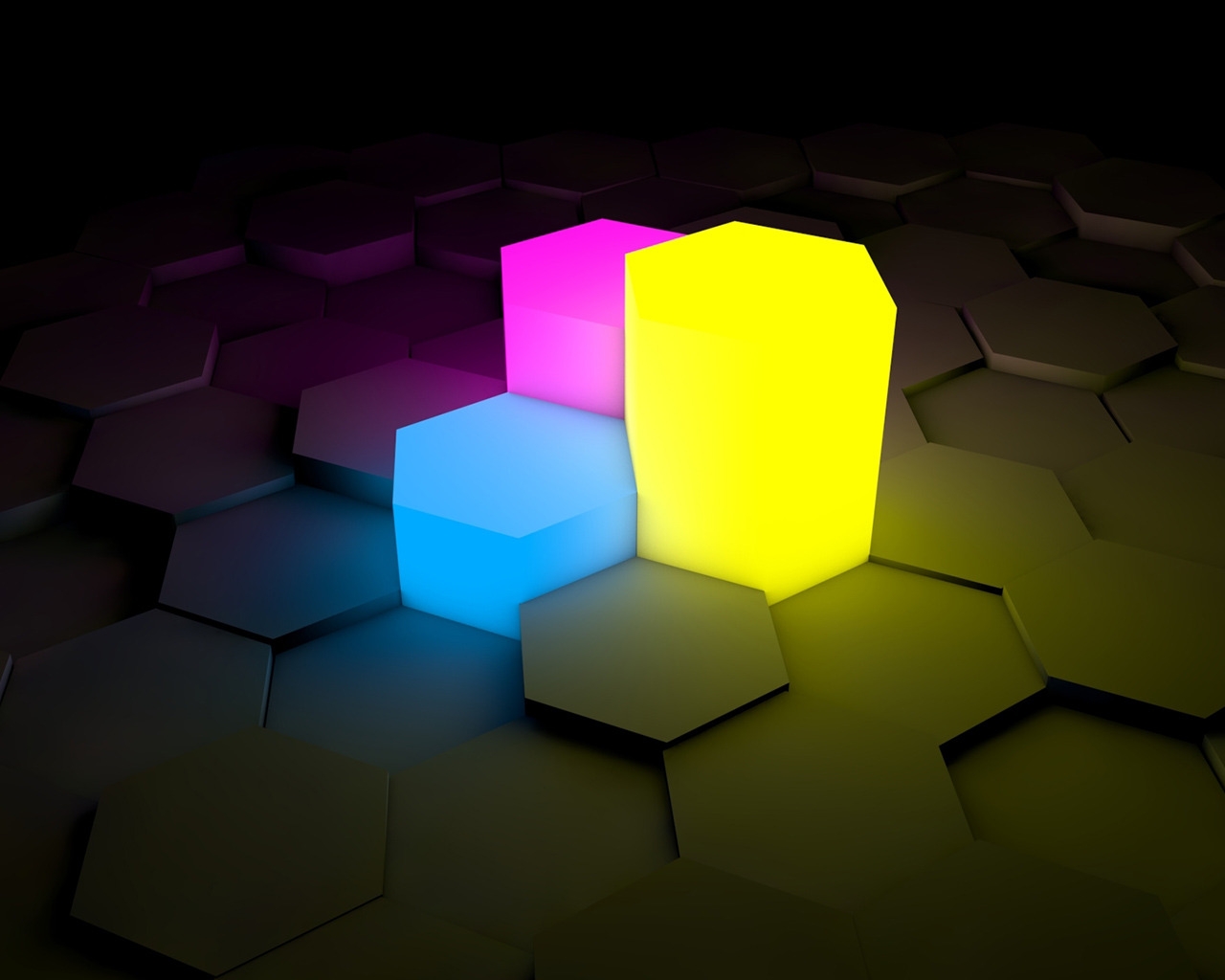 Figurines Lights on Neon Surface for 1280 x 1024 resolution