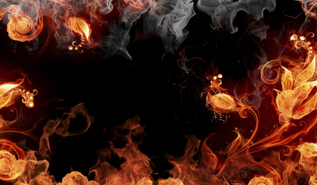 Fire Abstract Art for 1024 x 600 widescreen resolution