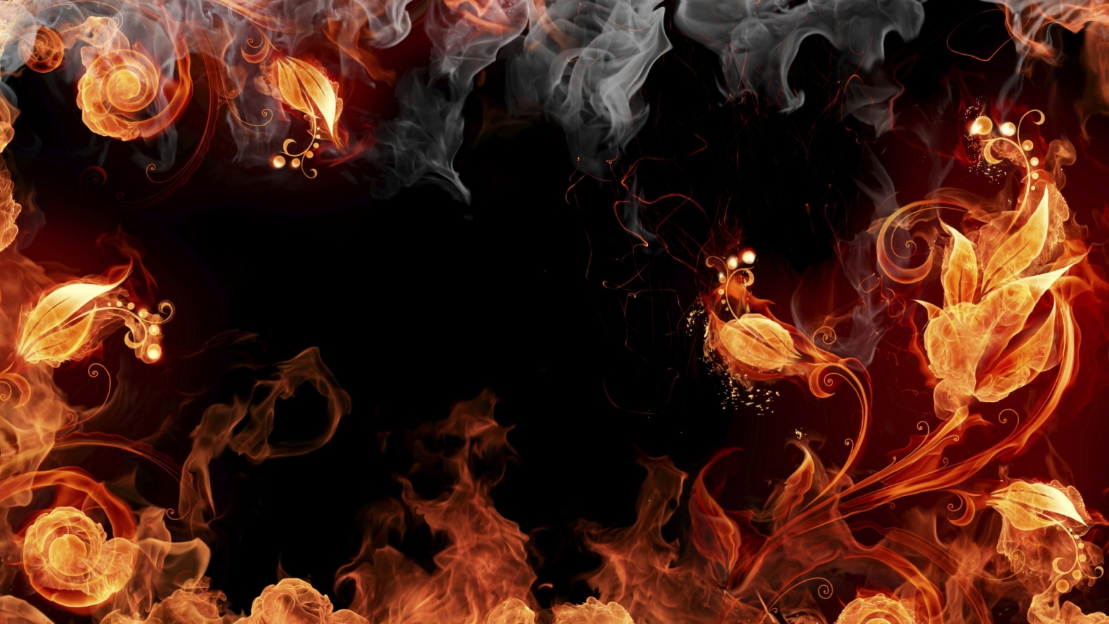 Fire Abstract Art for 1600 x 900 HDTV resolution