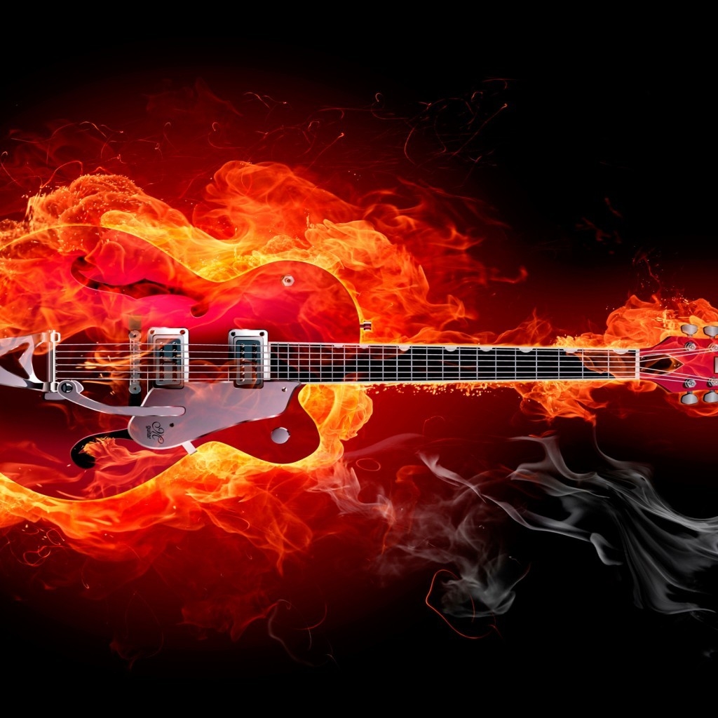 Fire Guitar for 1024 x 1024 iPad resolution