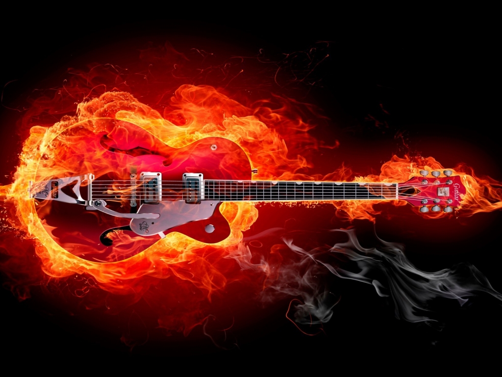 Fire Guitar for 1024 x 768 resolution