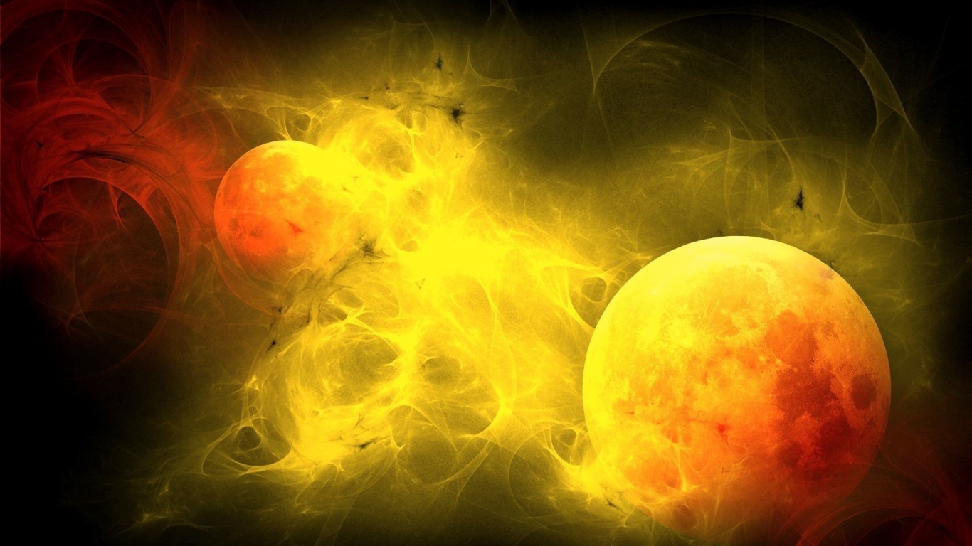 Fire Planets for 1366 x 768 HDTV resolution