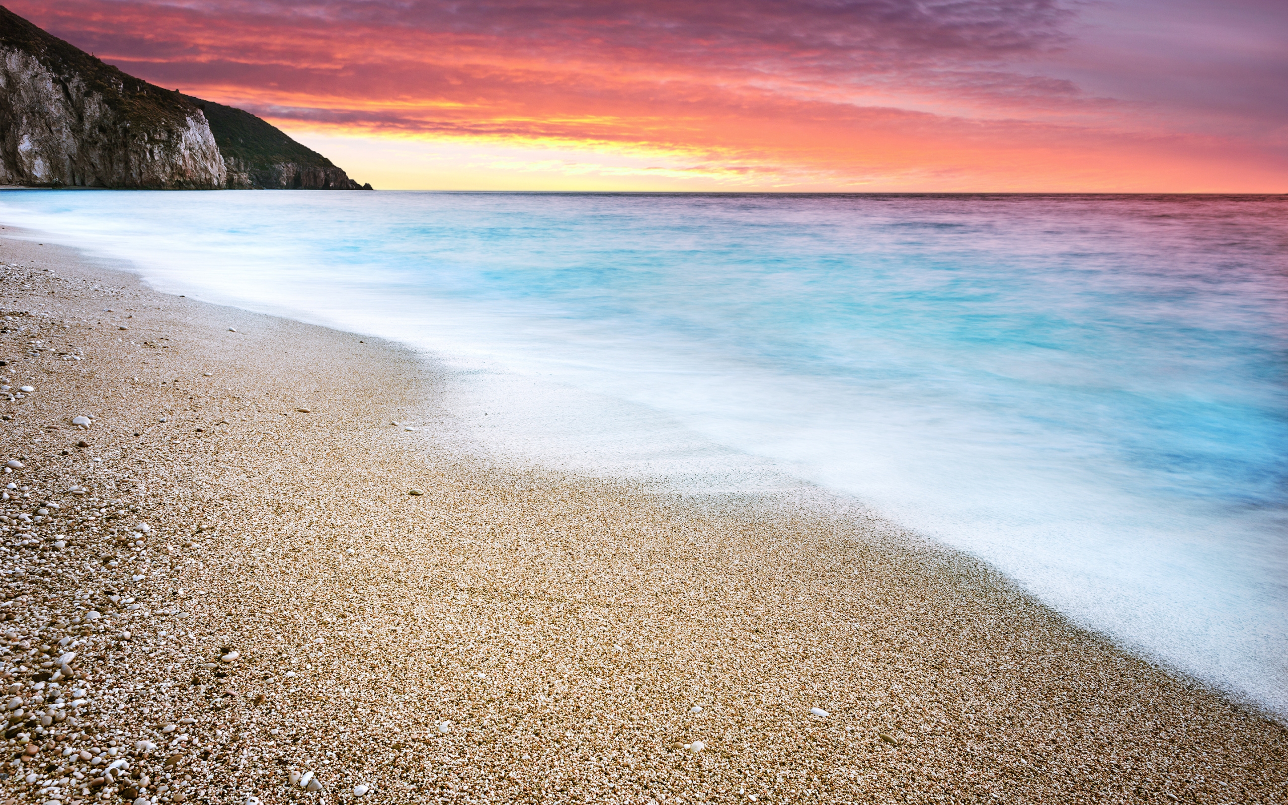 Fire Sunset at Beach for 2560 x 1600 widescreen resolution