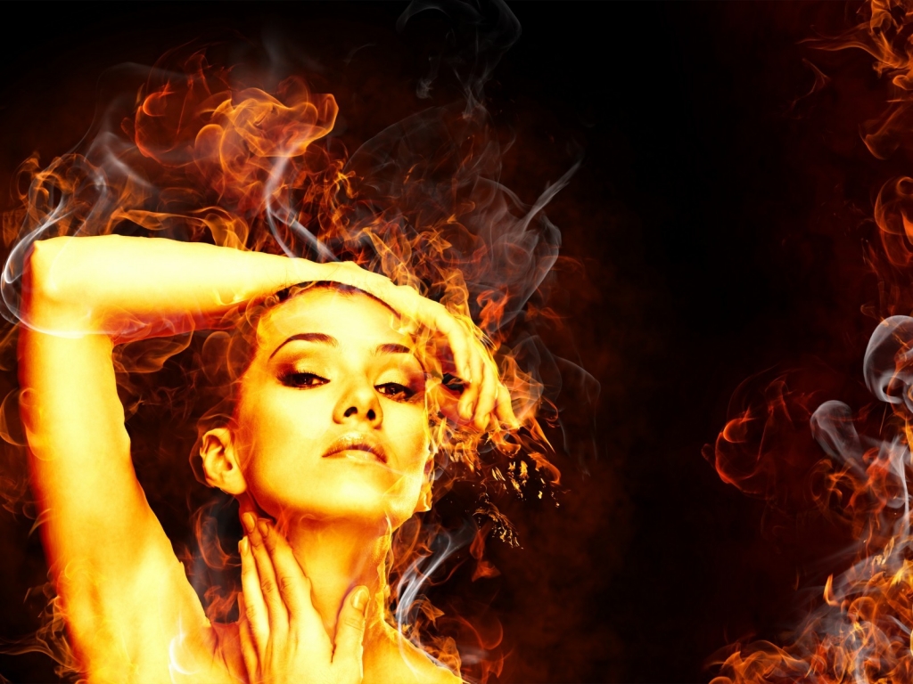Fire Woman for 1024 x 768 resolution