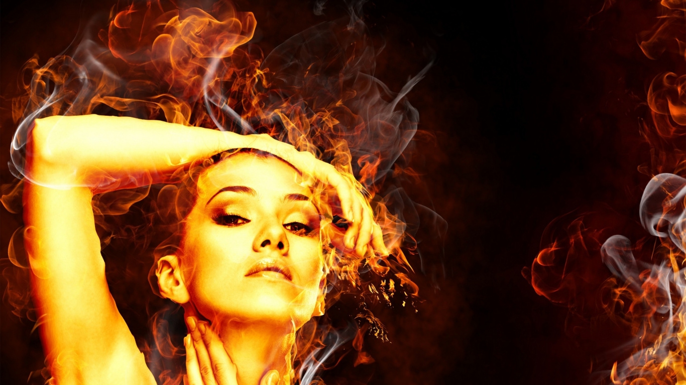Fire Woman for 1366 x 768 HDTV resolution