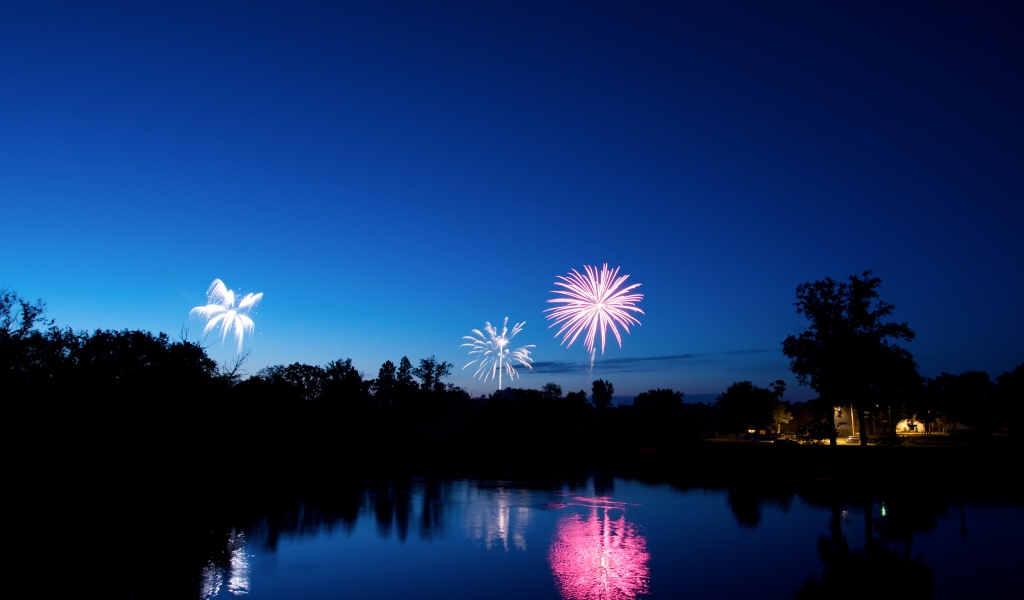Fireworks for 1024 x 600 widescreen resolution