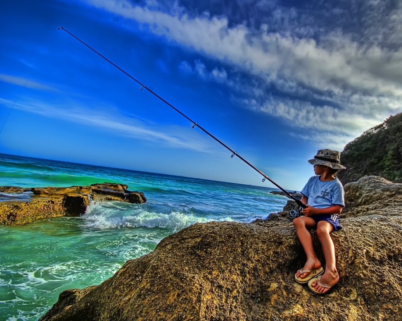 Fishing Boy for 1280 x 1024 resolution