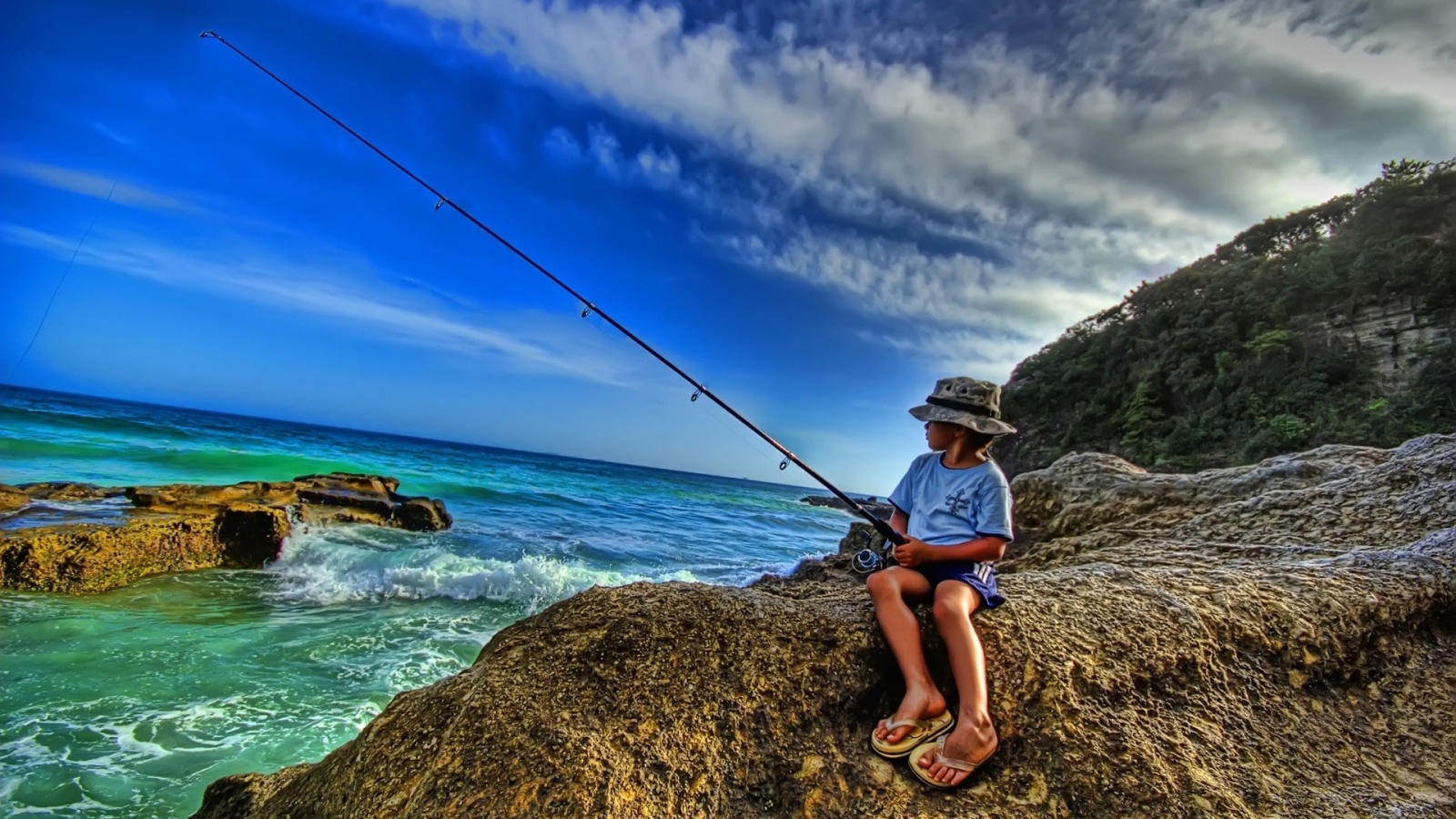 Fishing Boy for 1600 x 900 HDTV resolution