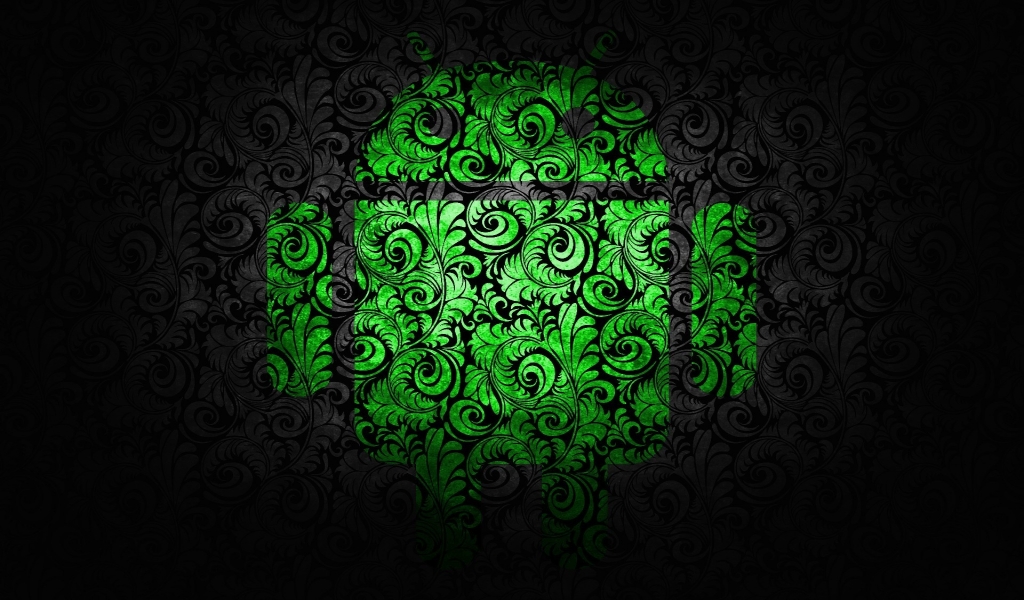 Floral Android Logo for 1024 x 600 widescreen resolution
