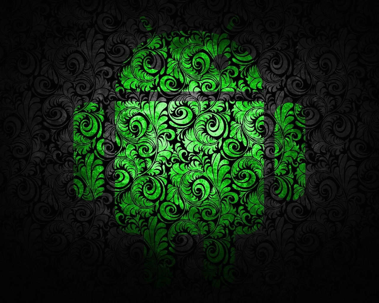 Floral Android Logo for 1280 x 1024 resolution