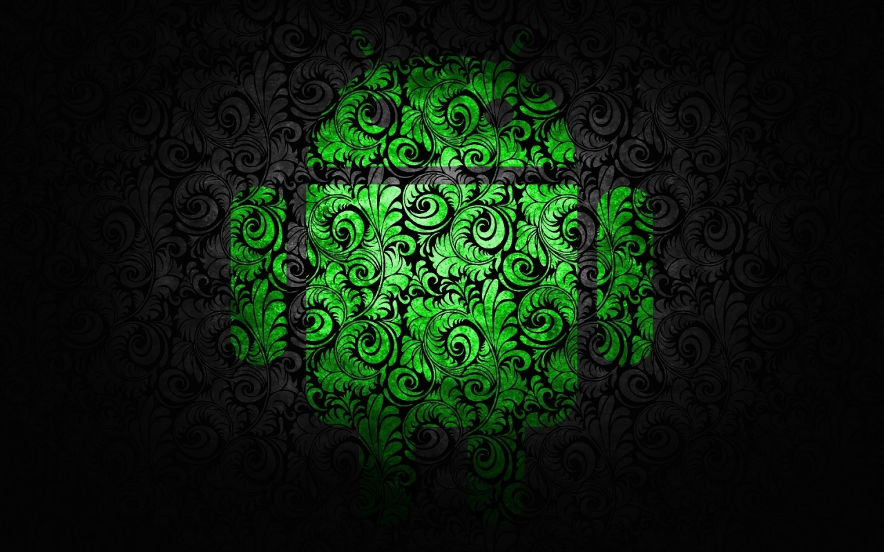 Floral Android Logo for 1280 x 800 widescreen resolution