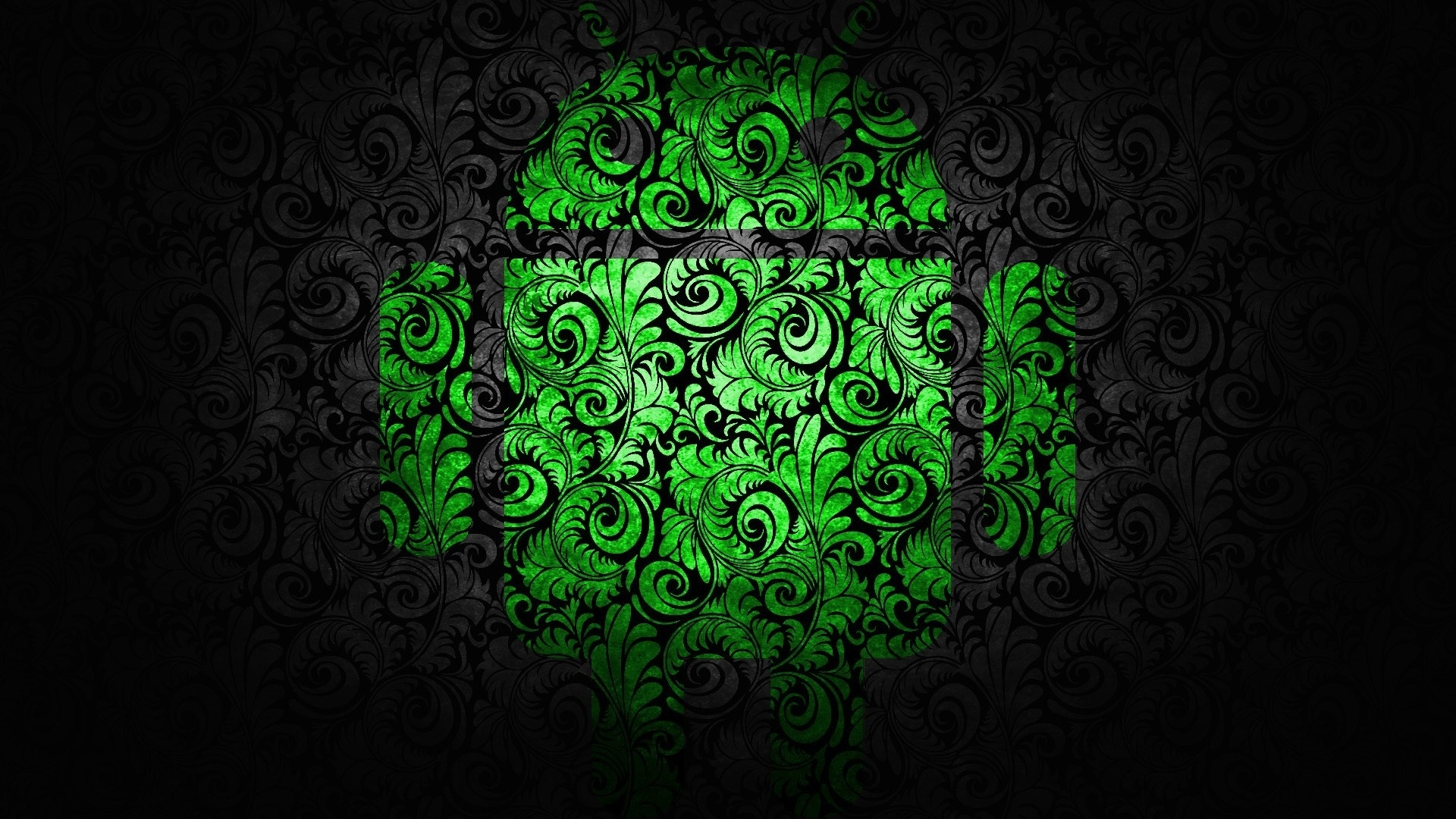 Floral Android Logo for 1920 x 1080 HDTV 1080p resolution
