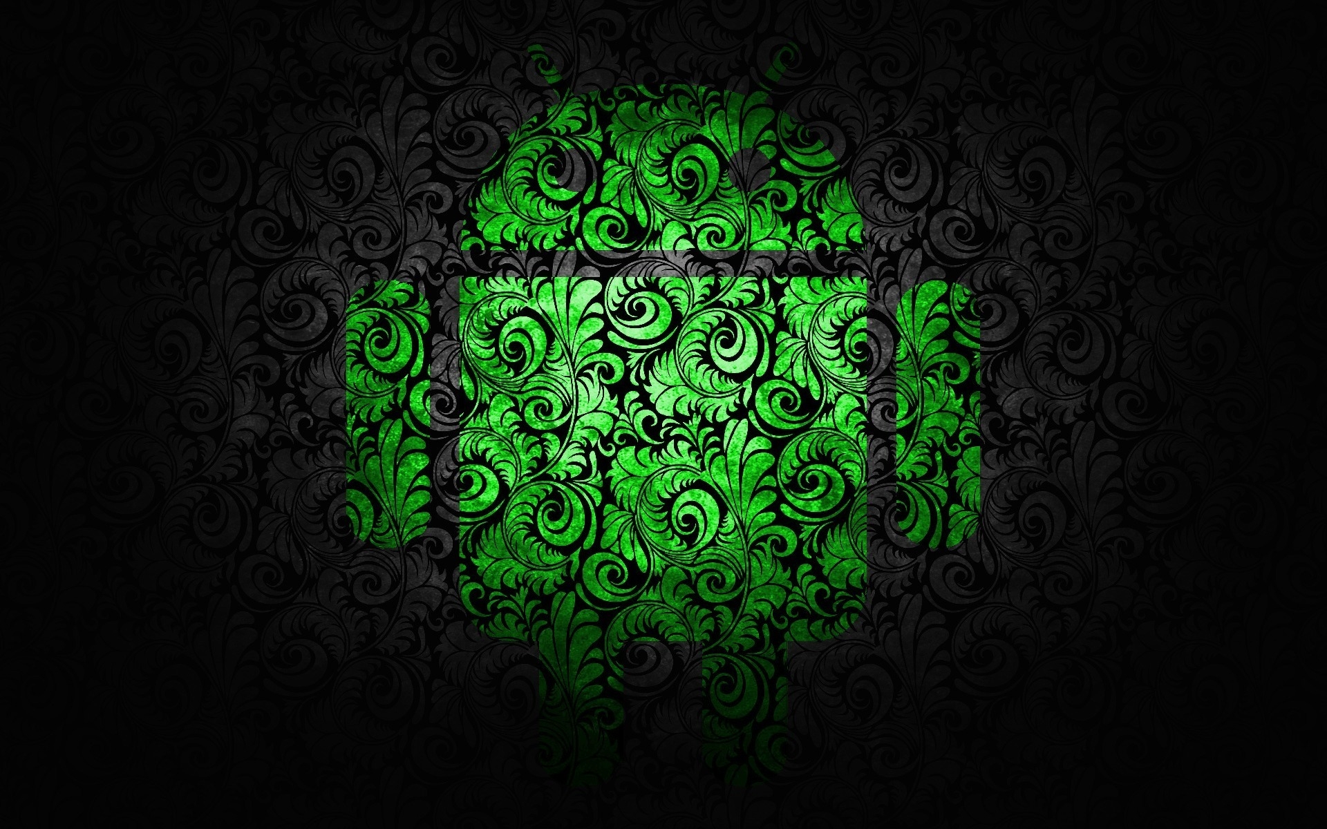 Floral Android Logo for 1920 x 1200 widescreen resolution