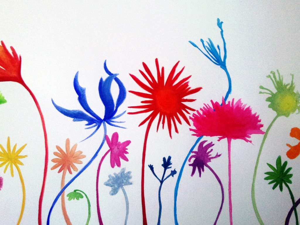 Flower Mural for 1024 x 768 resolution