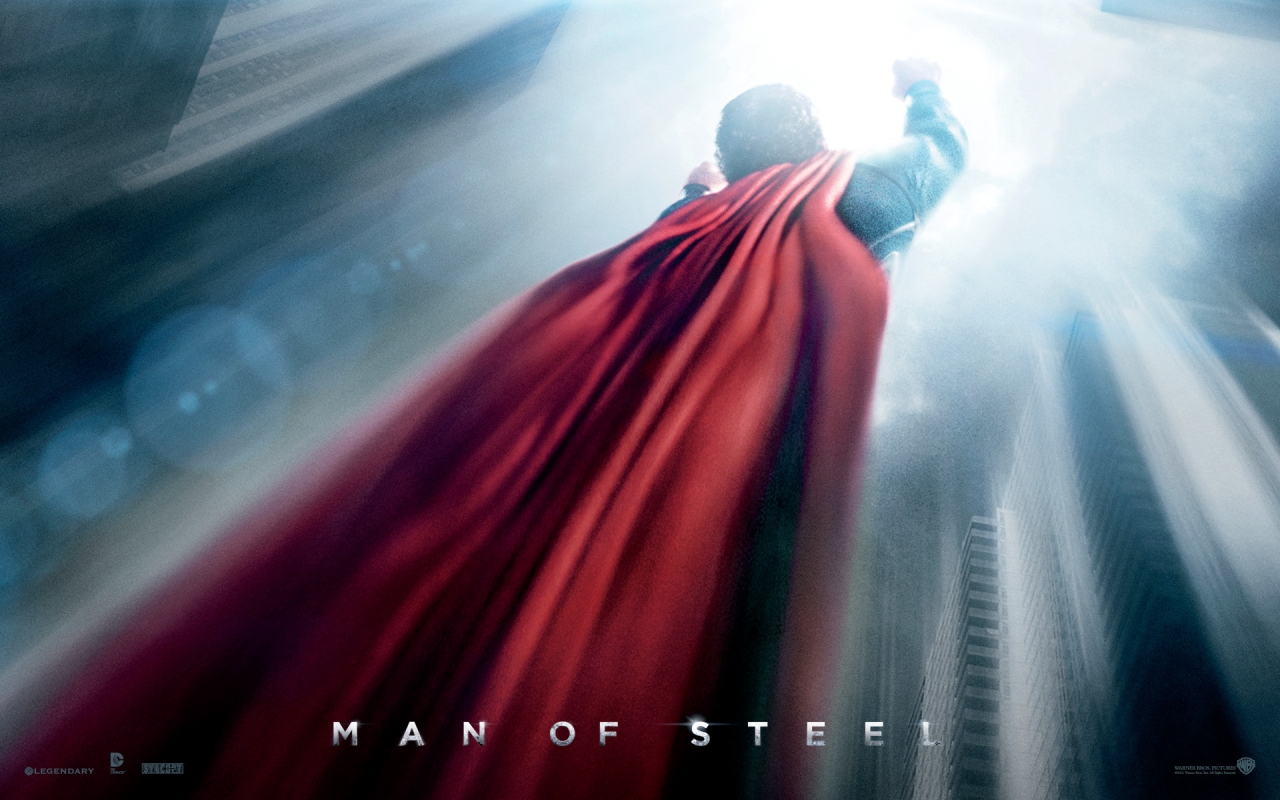 Flying Man of Steel for 1280 x 800 widescreen resolution