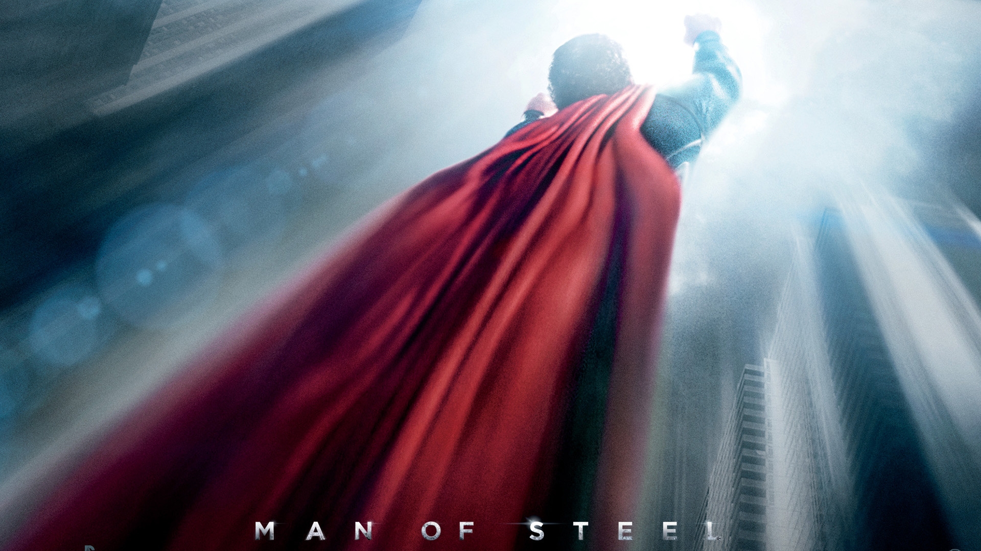 Flying Man of Steel for 1920 x 1080 HDTV 1080p resolution