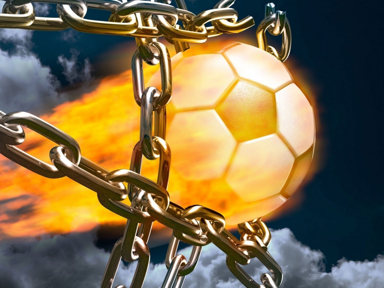 Football Fire Ball for 1280 x 960 resolution