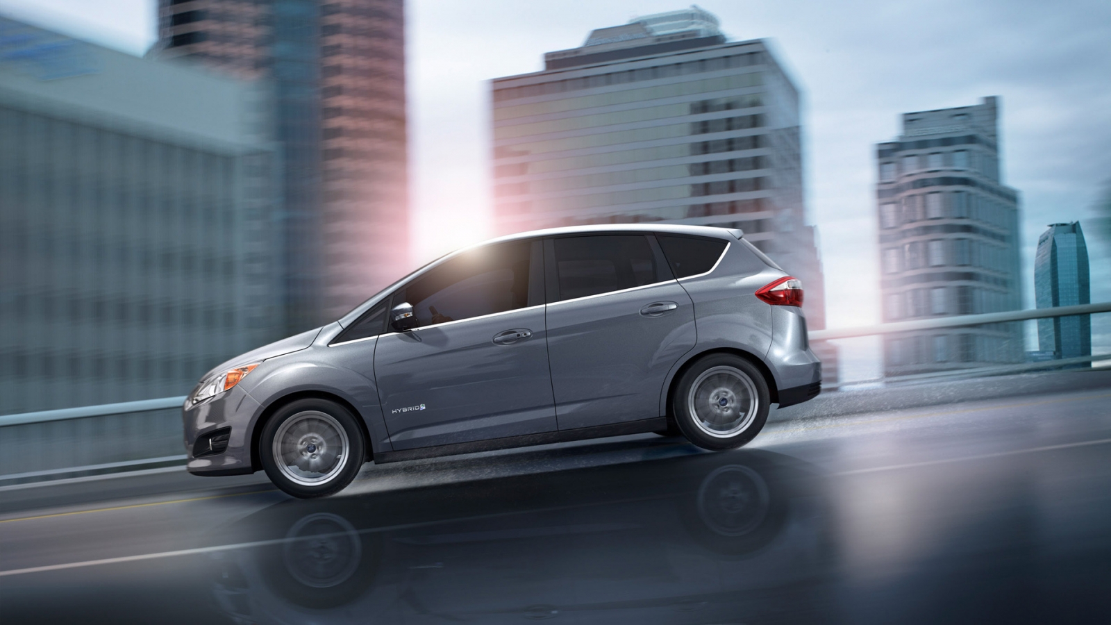 Ford C Max Hybrid Side View 2013 for 1600 x 900 HDTV resolution