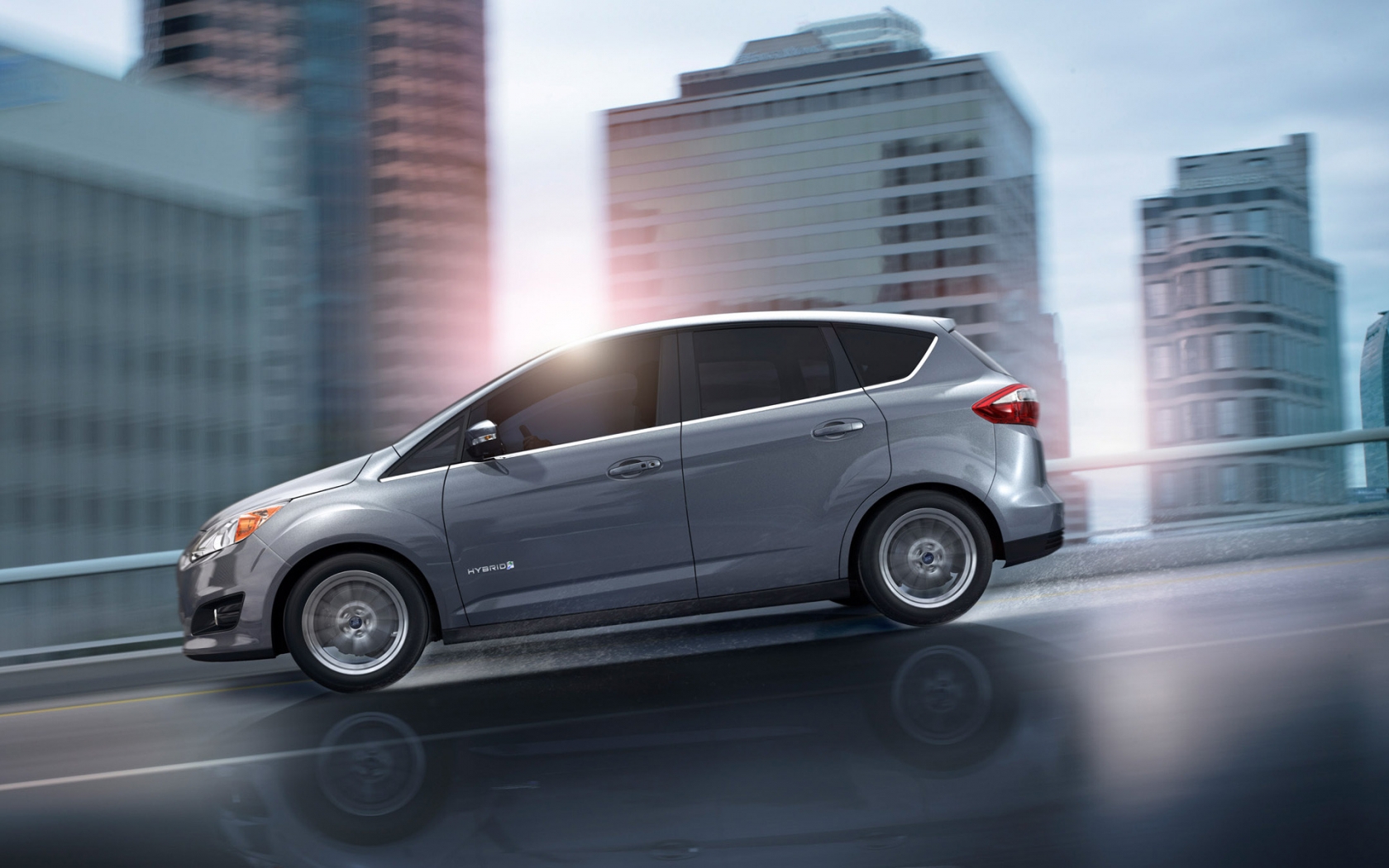 Ford C Max Hybrid Side View 2013 for 1680 x 1050 widescreen resolution
