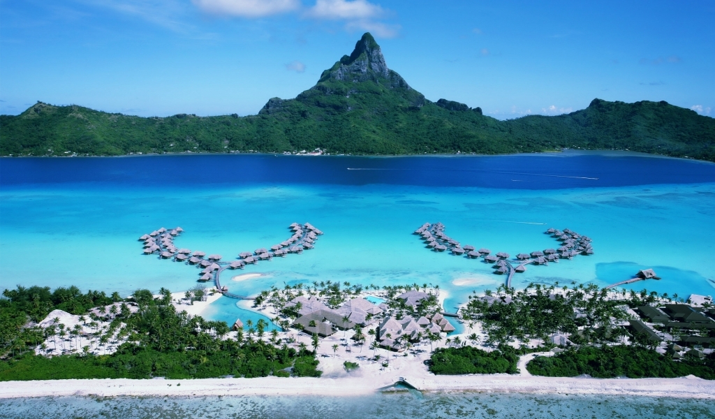 Four Seasons Bora Bora Resort for 1024 x 600 widescreen resolution
