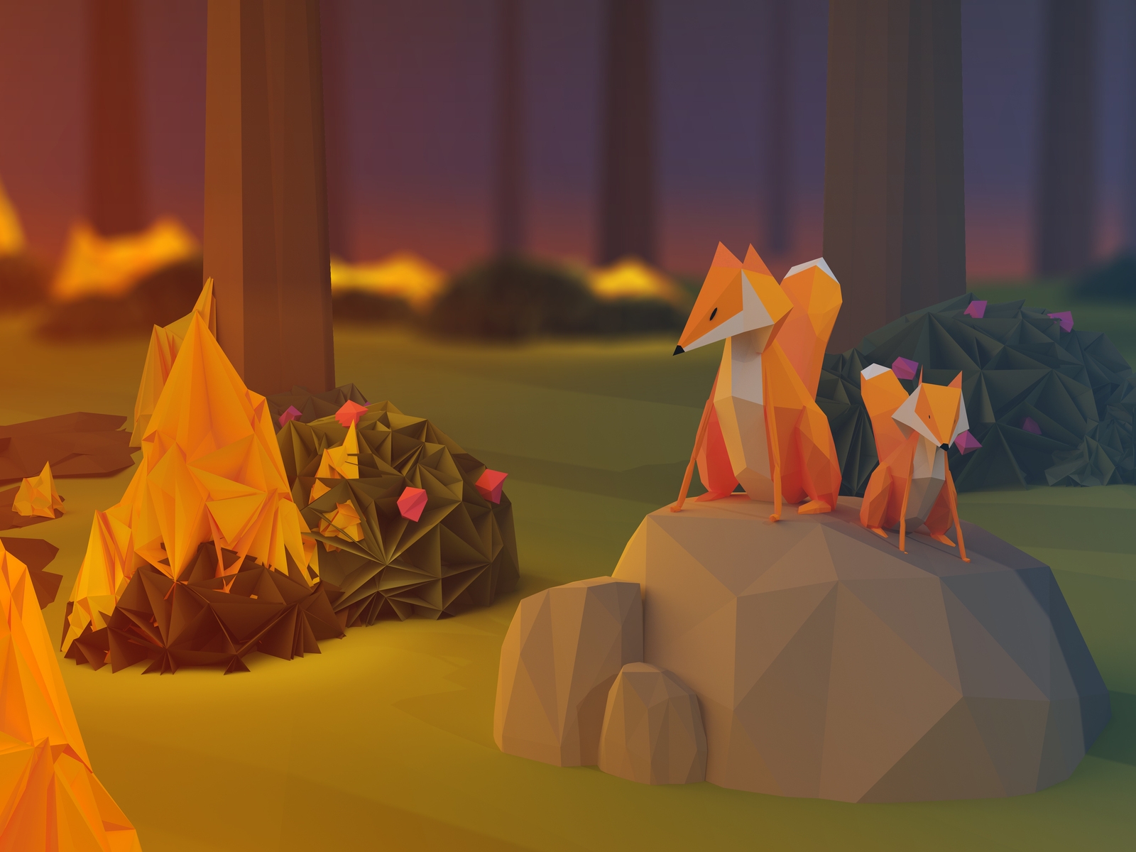 Fox Stone Fire Paper for 1600 x 1200 resolution