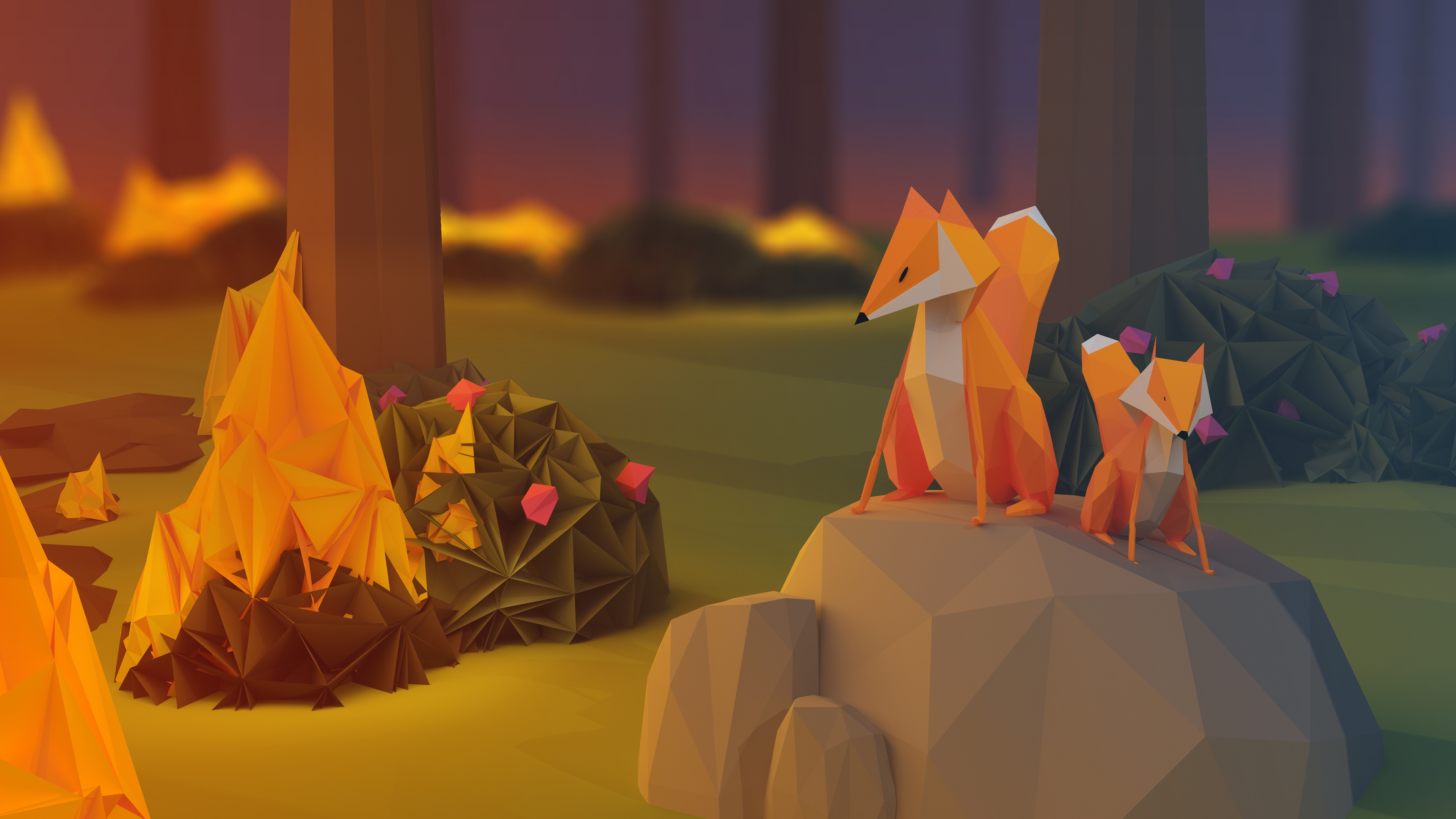 Fox Stone Fire Paper for 3840 x 2160 Ultra HD resolution