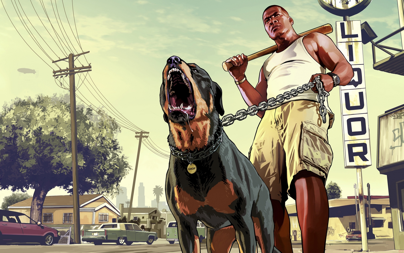 Franklin with his Dog GTA 5 for 1680 x 1050 widescreen resolution
