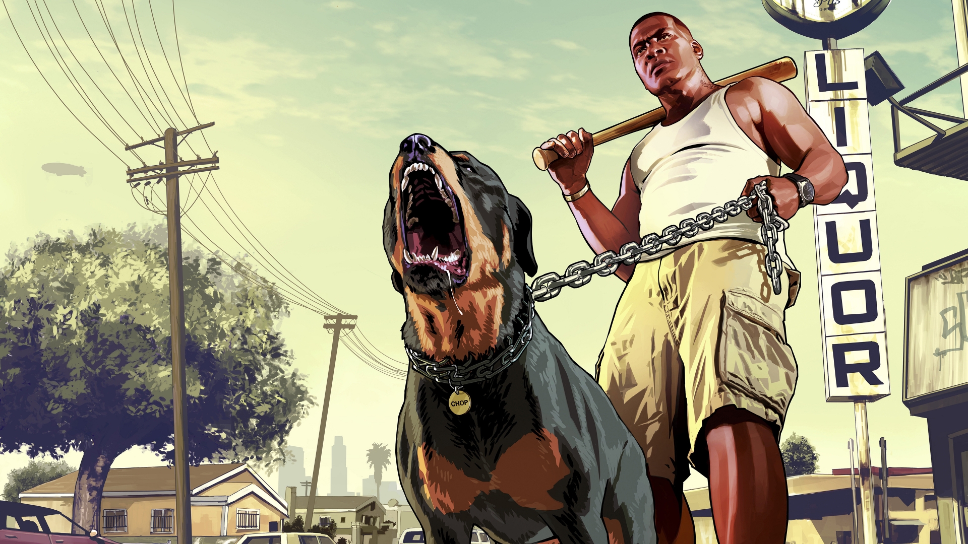 Franklin with his Dog GTA 5 for 1920 x 1080 HDTV 1080p resolution