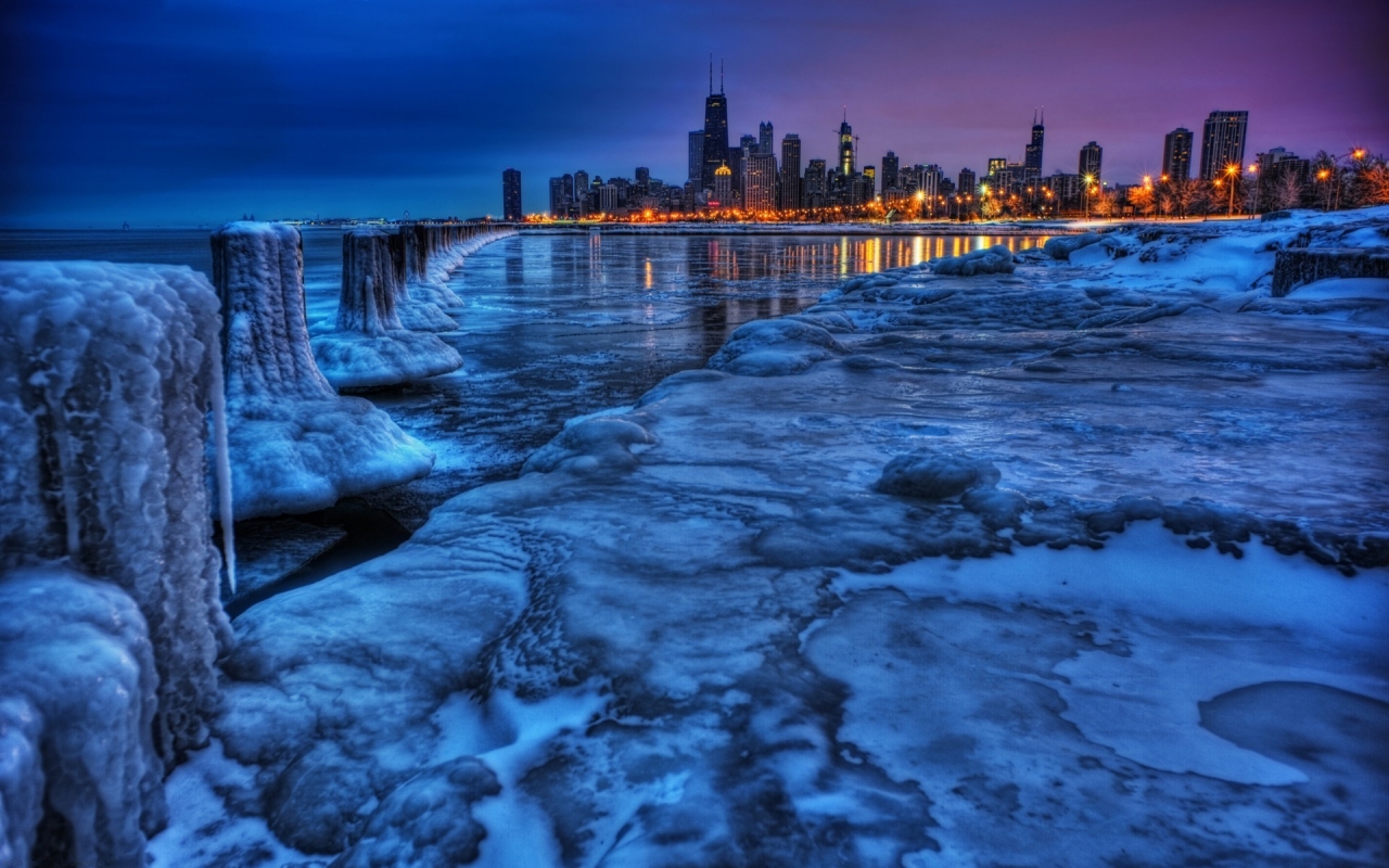 Frozen city for 1280 x 800 widescreen resolution