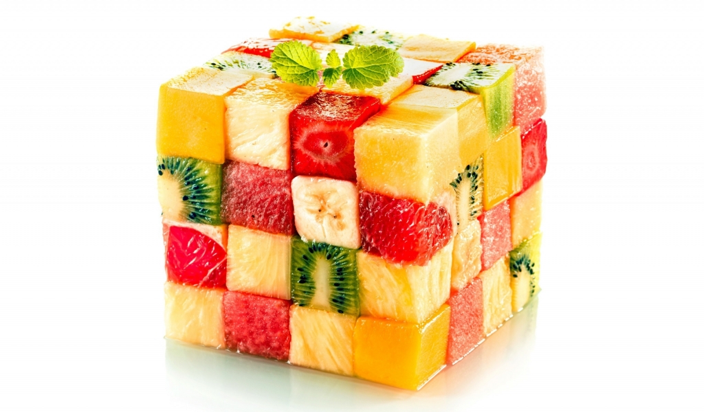 Fruit Salad Cube for 1024 x 600 widescreen resolution