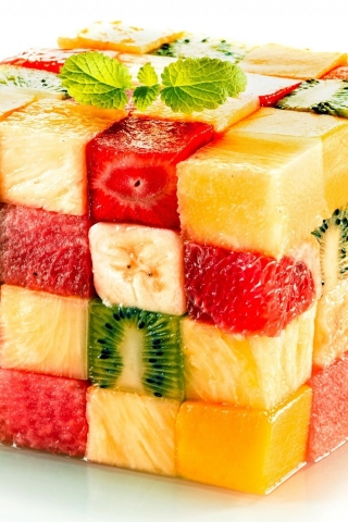 Fruit Salad Cube for 320 x 480 iPhone resolution