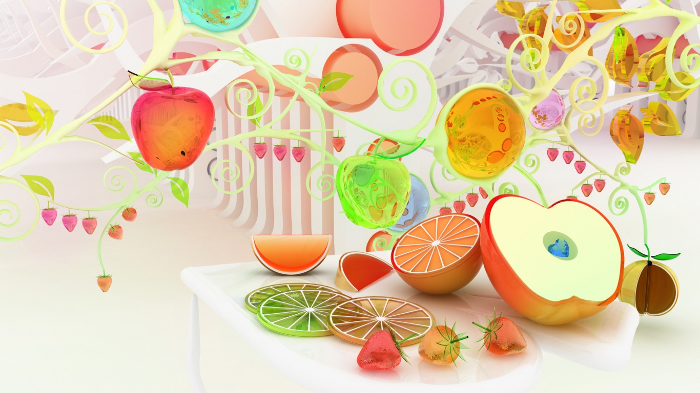 Fruits for 1366 x 768 HDTV resolution