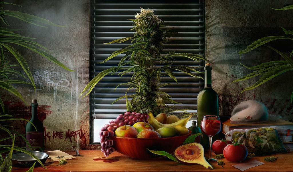 Fruits and Wine for 1024 x 600 widescreen resolution