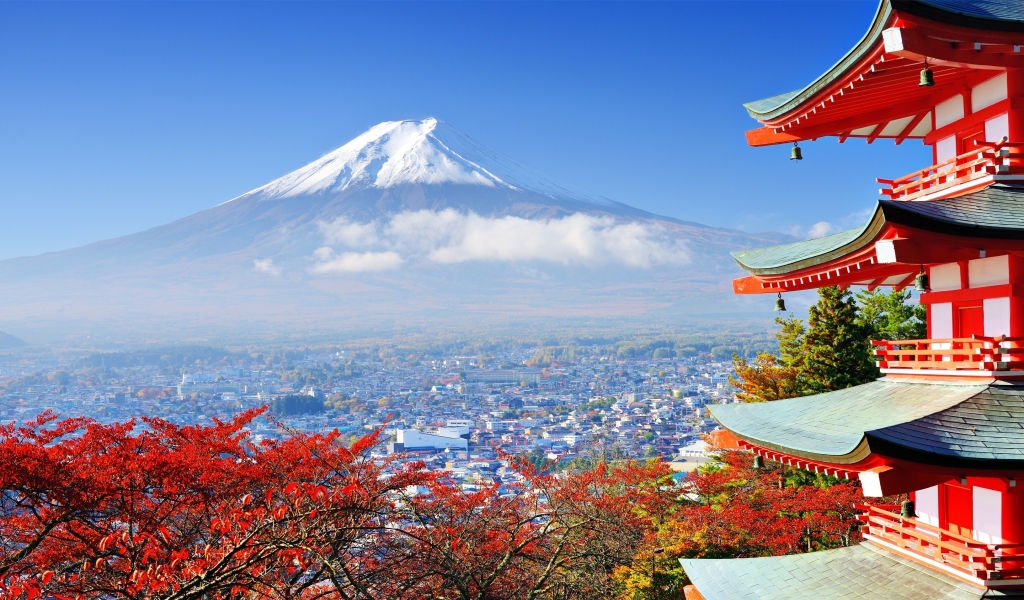 Fuji Mount in Japan for 1024 x 600 widescreen resolution