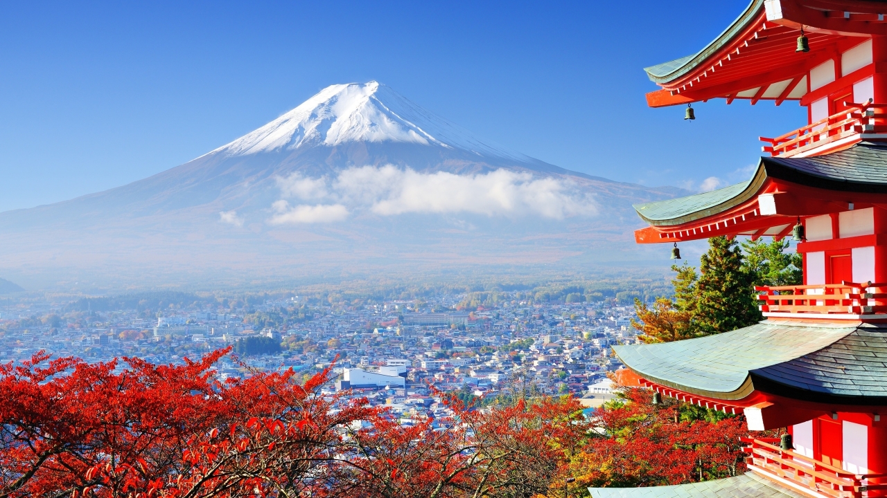 Fuji Mount in Japan for 1280 x 720 HDTV 720p resolution