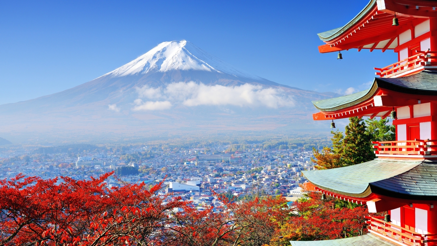 Fuji Mount in Japan for 1536 x 864 HDTV resolution