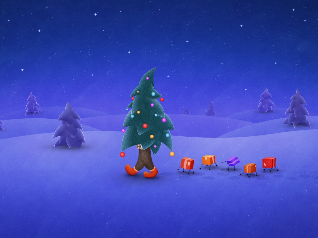 Funny Christmas Tree for 1024 x 768 resolution