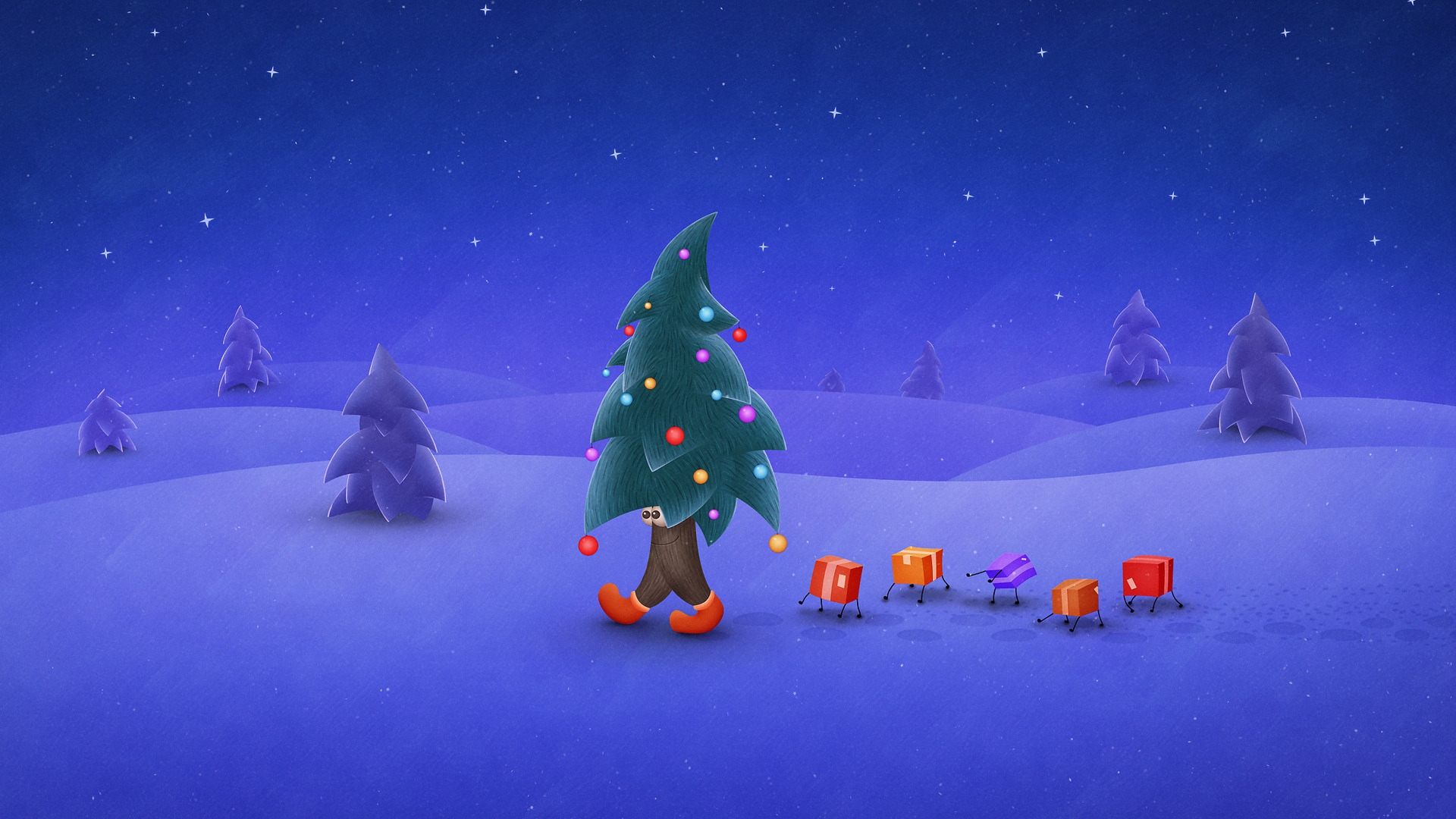 Funny Christmas Tree for 1920 x 1080 HDTV 1080p resolution
