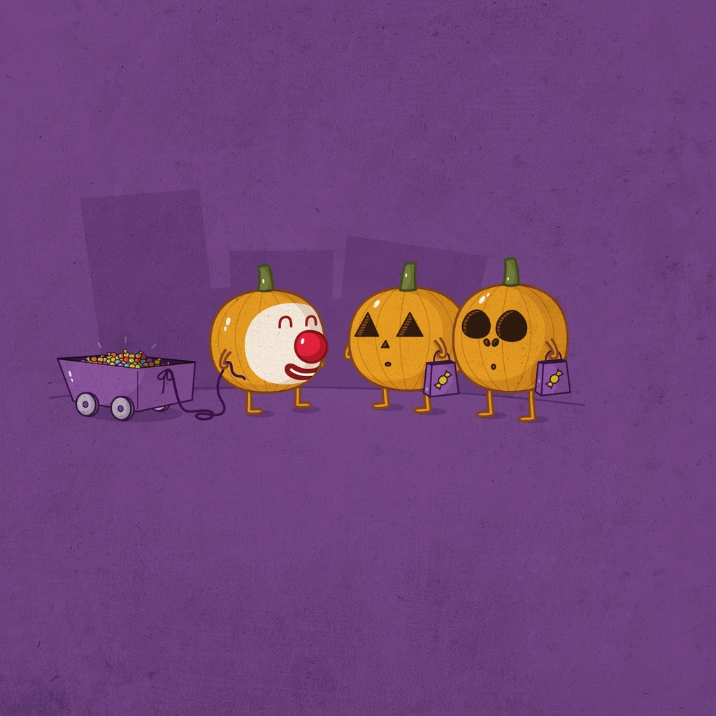Funny Pumpkin People for 1024 x 1024 iPad resolution