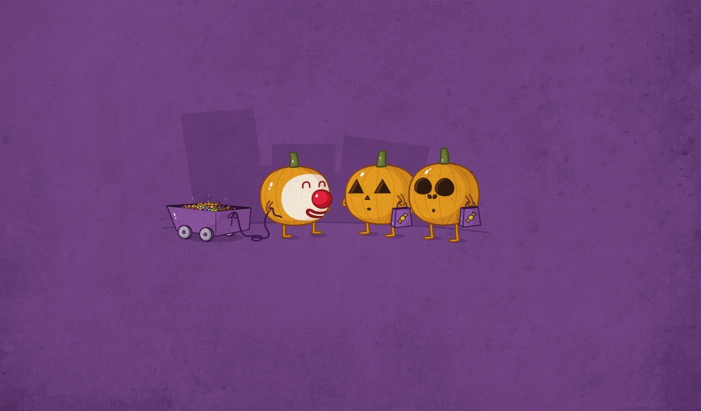 Funny Pumpkin People for 1024 x 600 widescreen resolution
