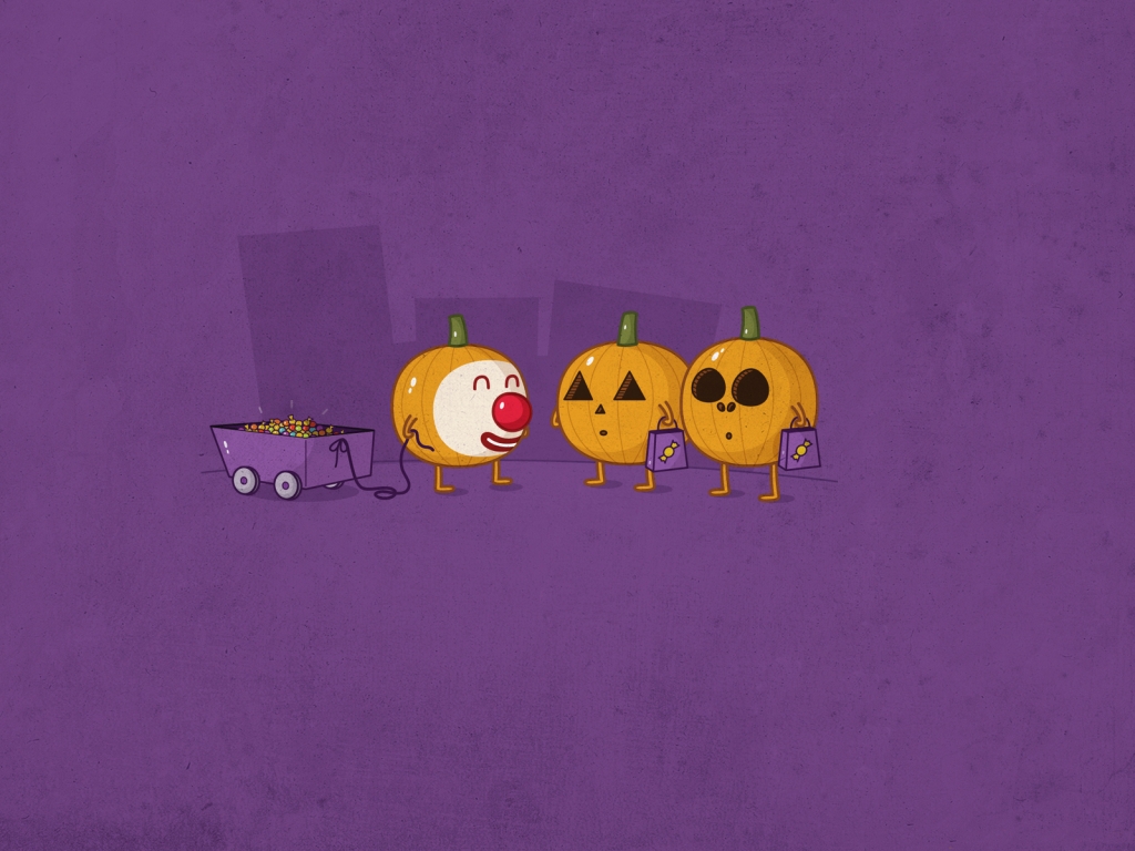 Funny Pumpkin People for 1024 x 768 resolution