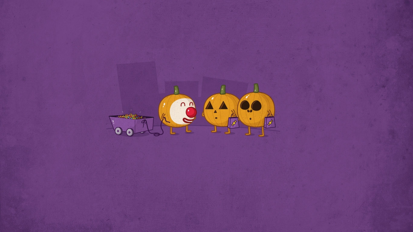 Funny Pumpkin People for 1366 x 768 HDTV resolution