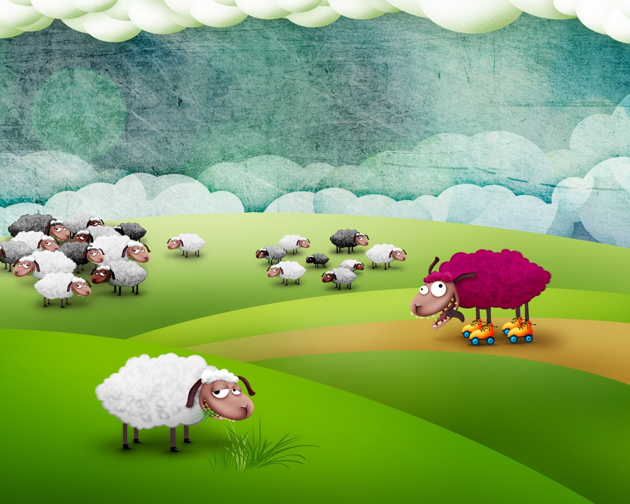 Funny Sheep for 1280 x 1024 resolution