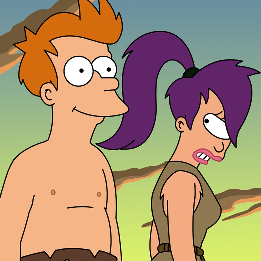 Futurama Fry and Leela for 1024 x 1024 iPad resolution