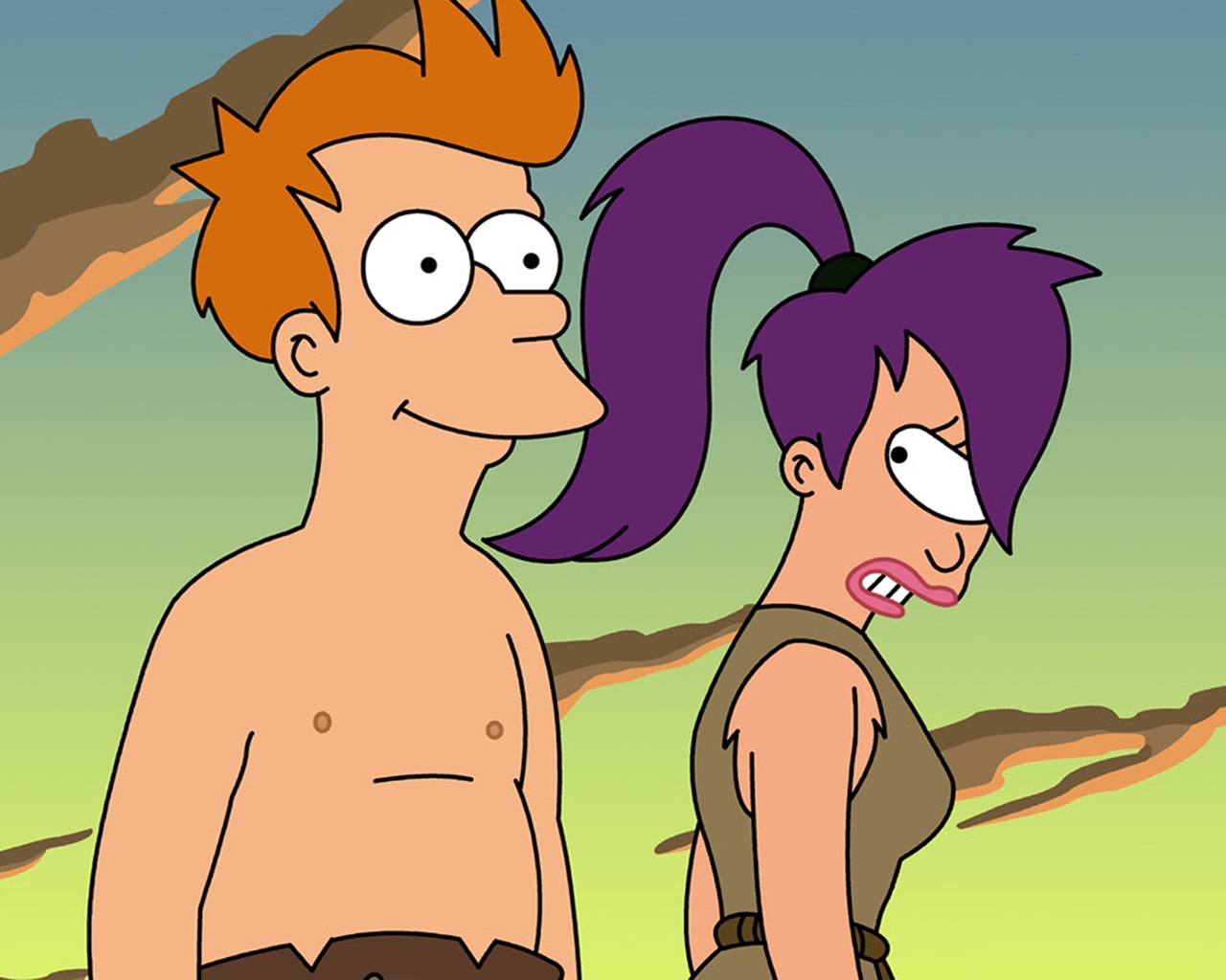 Futurama Fry and Leela for 1280 x 1024 resolution