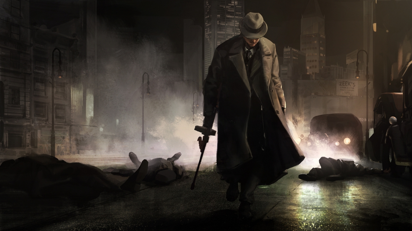 Gangster painting for 1366 x 768 HDTV resolution